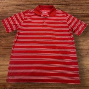Nike Golf Tour Performance Polo Shirt Striped‎ Dri-FIT Athletic Large